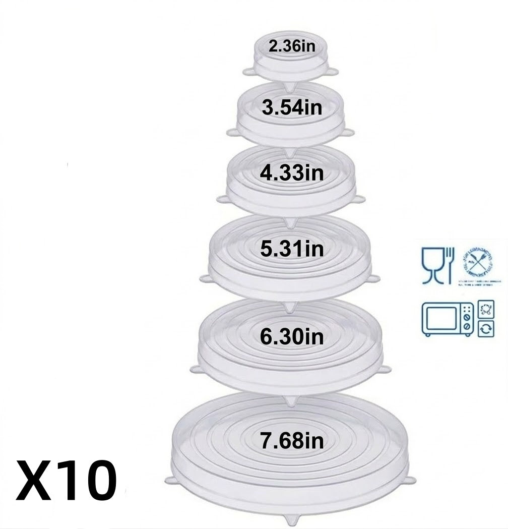Theflame™ Reusable Silicone Lids — 6 PCS Stretch Bowl & Pot Covers