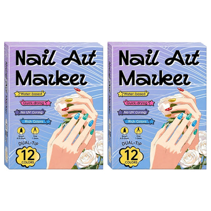 ✨Vodlan™ Dual-Tip Nail Art Marker Pen Set