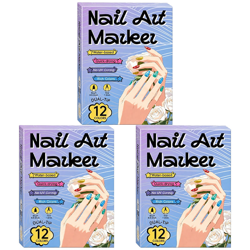 ✨Vodlan™ Dual-Tip Nail Art Marker Pen Set (OFFER)