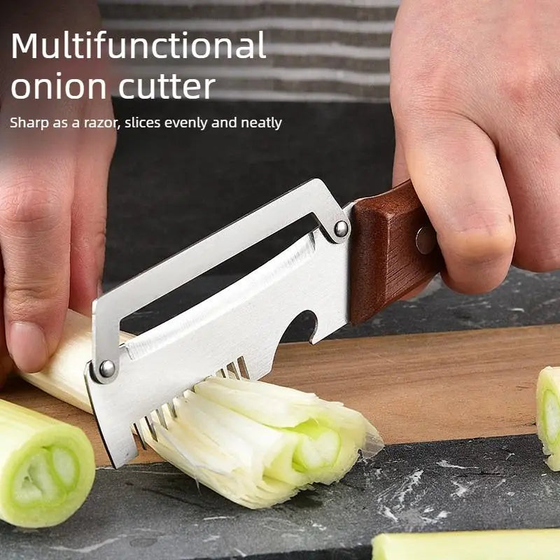 Vodlans™  Wooden-Handled Stainless Steel Shredder and Peeler