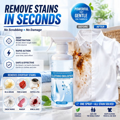 Vodlans™ Stain Remover Spray—Instant Multi-Surface Stain Fix for Clothes, Carpets & Furniture