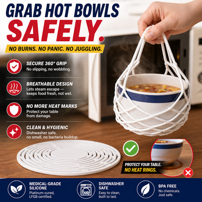 Vodlans™ 2-in-1 Silicone Hot Food Carrier & Heat-Resistant Trivet