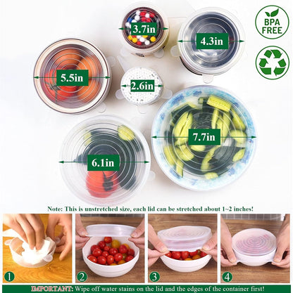 Vodlans™ Reusable Silicone Lids — 6 PCS Stretch Bowl & Pot Covers (Pro Max)