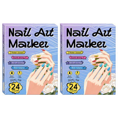 ✨Vodlan™ Dual-Tip Nail Art Marker Pen Set