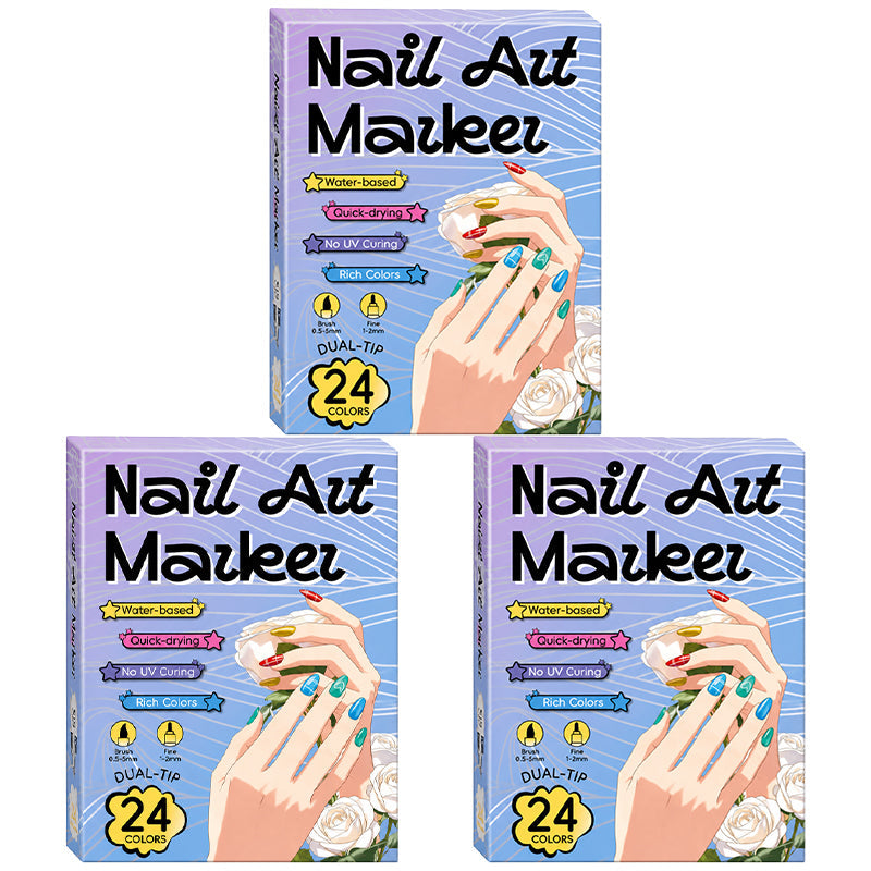 ✨Vodlan™ Dual-Tip Nail Art Marker Pen Set