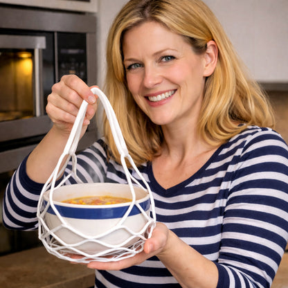 Vodlans™ 2-in-1 Zero-Void™ Silicone Mesh Bag & Heat-Resistant Trivet Mat for Hot Bowls (Offer)