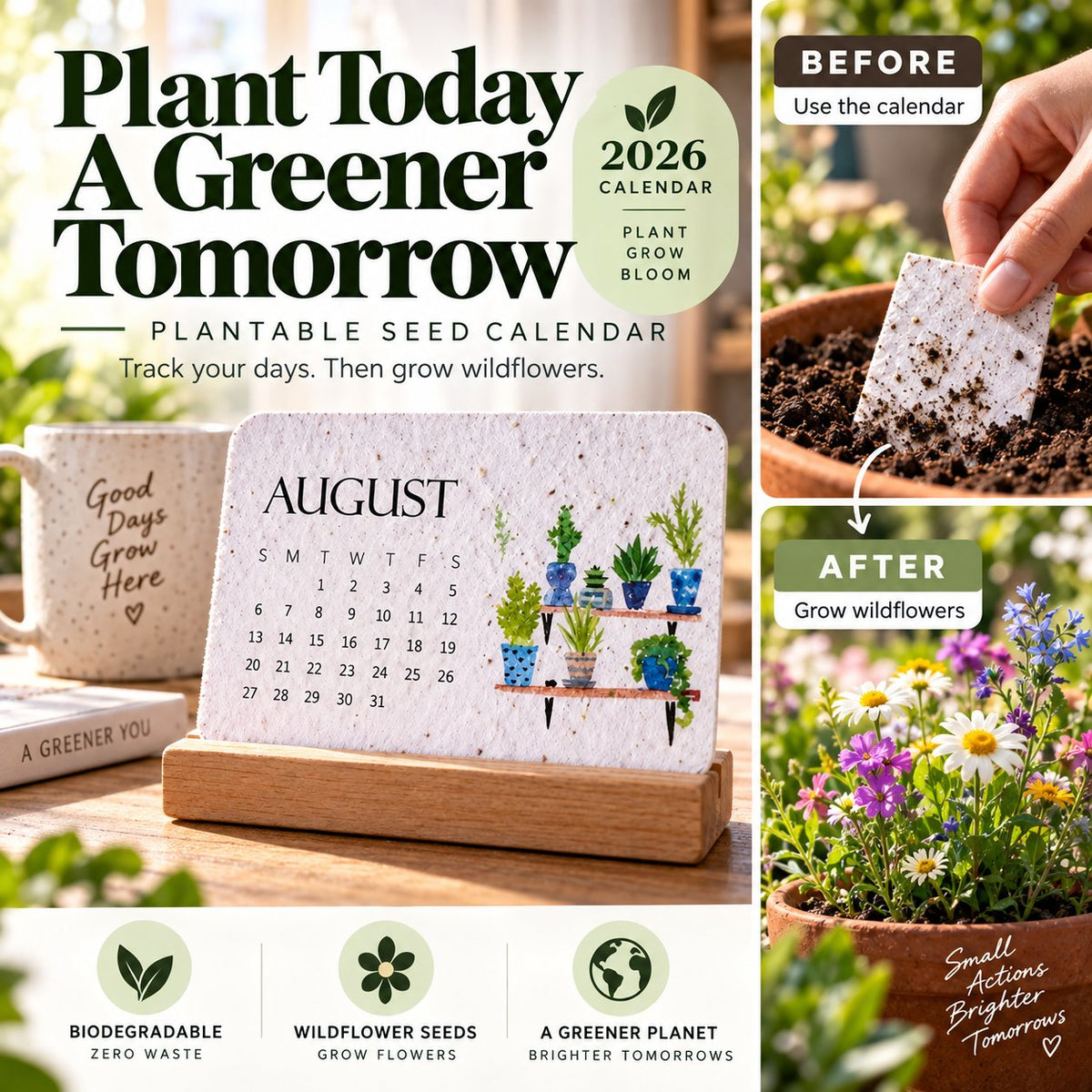 🌱 2027 Plantable Seed Paper Calendar — Use It, Then Grow It (OFFER)