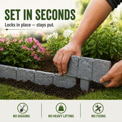 🌿✨Vodlans™ Stone-Look Edging Fence - Garden Edges That Stay Clean🏡♻️