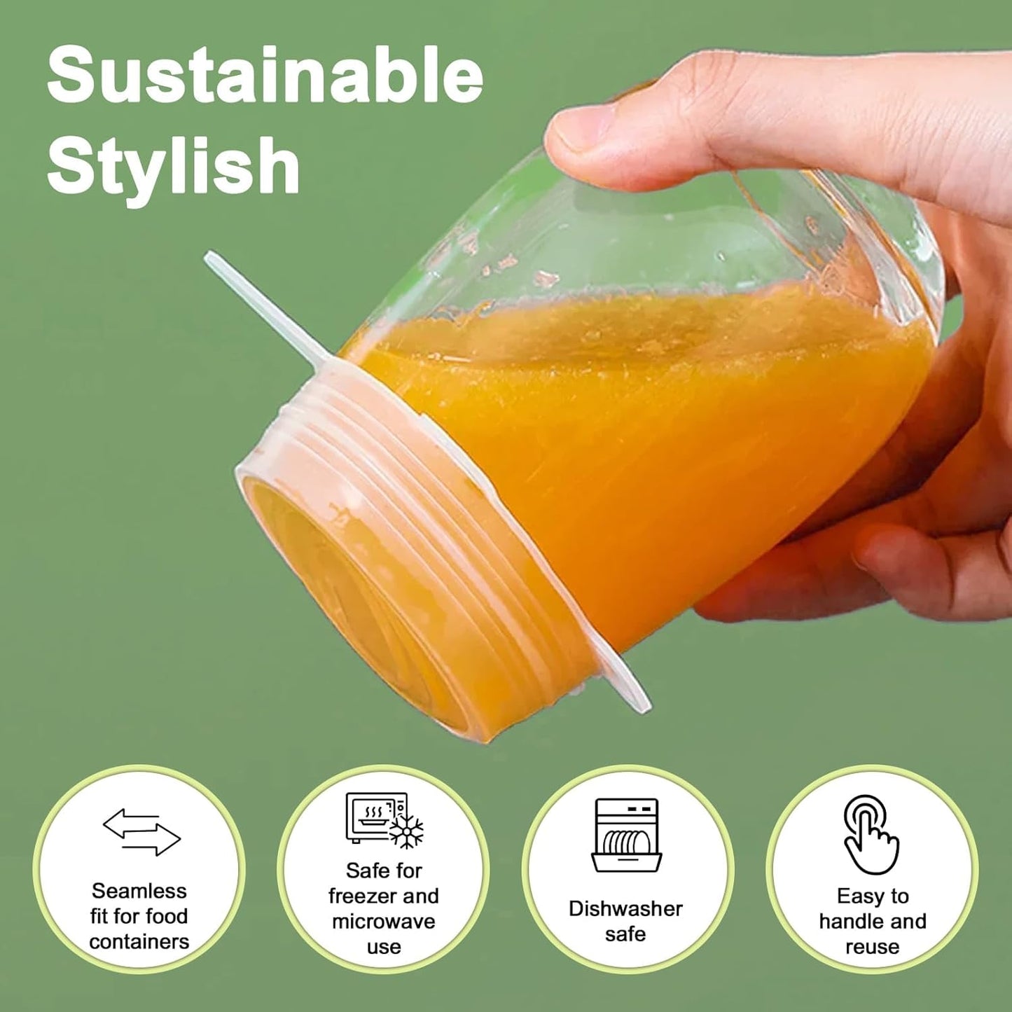 Vodlans™ Silicone Stretch Lids Reuseable Microwave Safe Flexible Covers (offer)