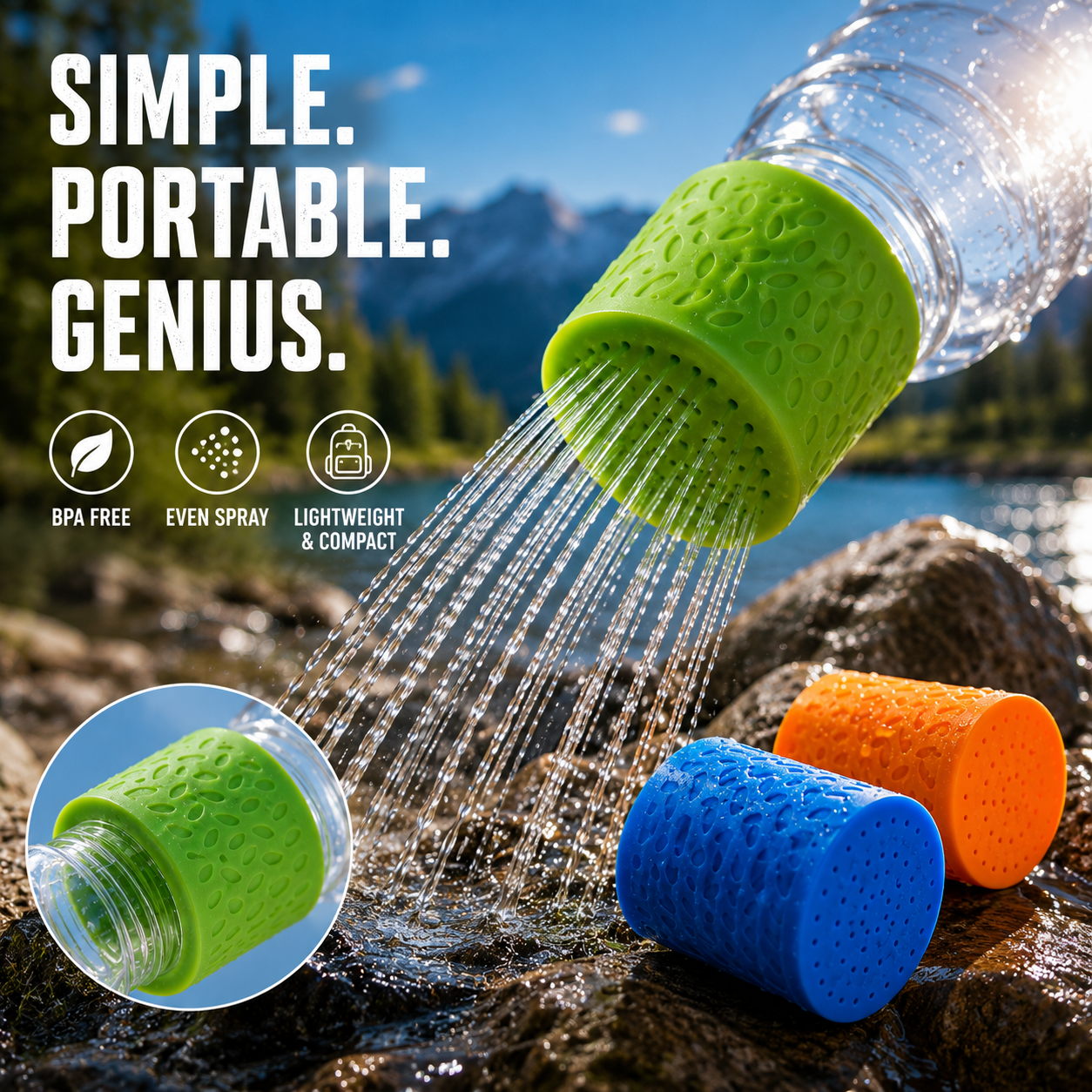 🚿 Vodlans™ Spray Cap - Turn Any Bottle Into a Portable Shower