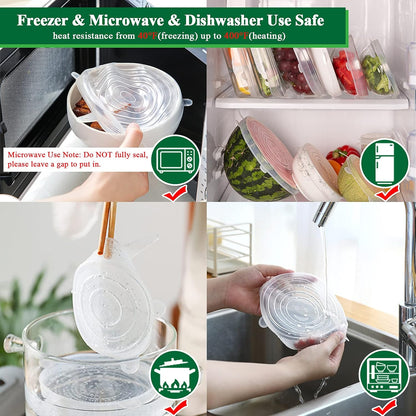 Theflame™ Reusable Silicone Lids — 6 PCS Stretch Bowl & Pot Covers