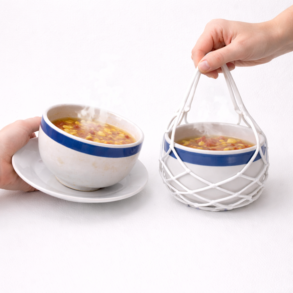 Vodlans™ 2-in-1 Zero-Void™ Silicone Mesh Bag & Heat-Resistant Trivet Mat for Hot Bowls (Offer)