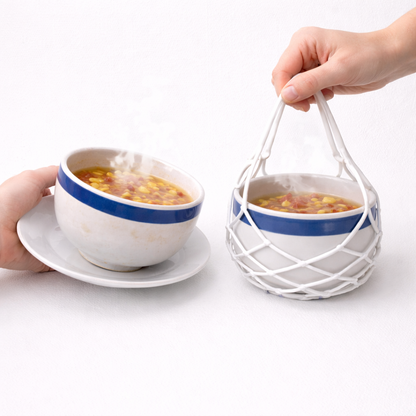 Vodlans™ 2-in-1 Zero-Void™ Silicone Mesh Bag & Heat-Resistant Trivet Mat for Hot Bowls (Offer)