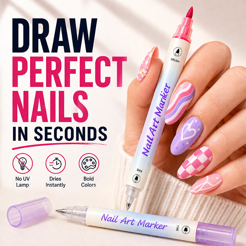 ✨Vodlan™ Dual-Tip Nail Art Marker Pen Set (OFFER)