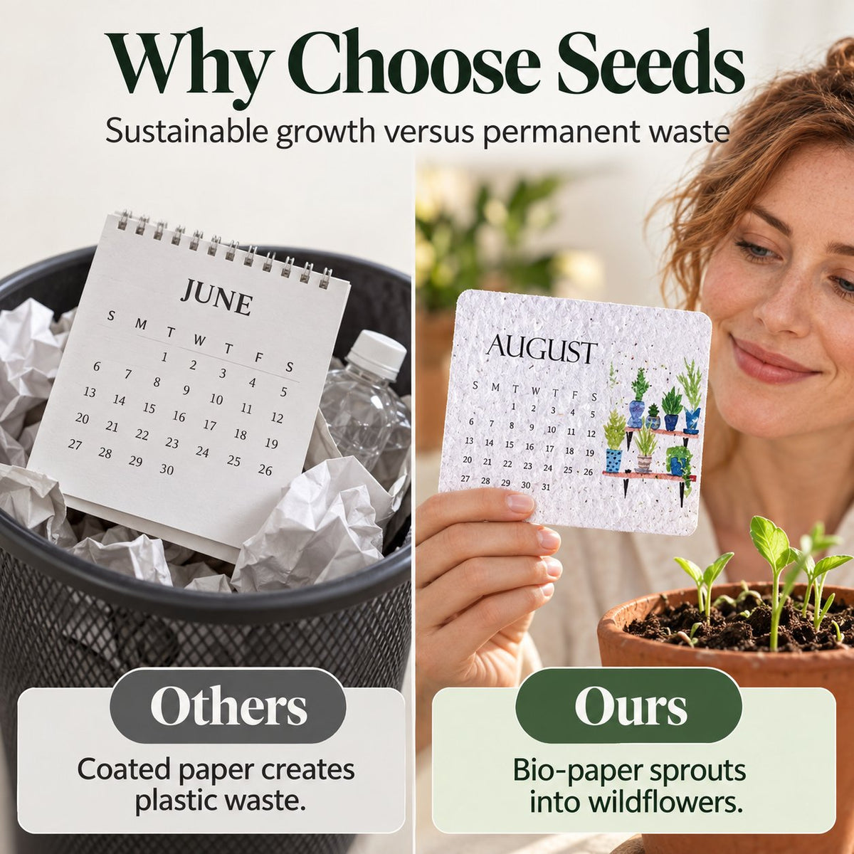 🌱 2027 Plantable Seed Paper Calendar — Use It, Then Grow It