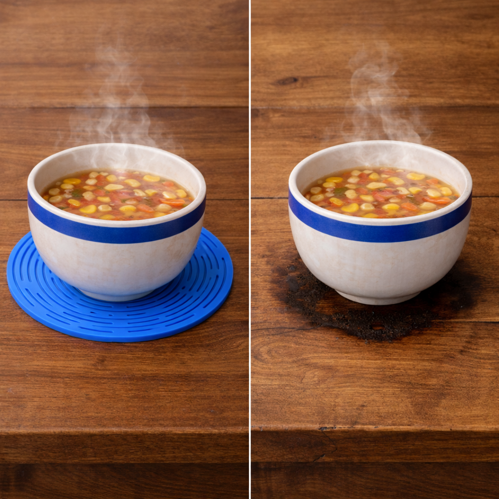 Vodlans™ 2-in-1 Silicone Hot Food Carrier & Heat-Resistant Trivet