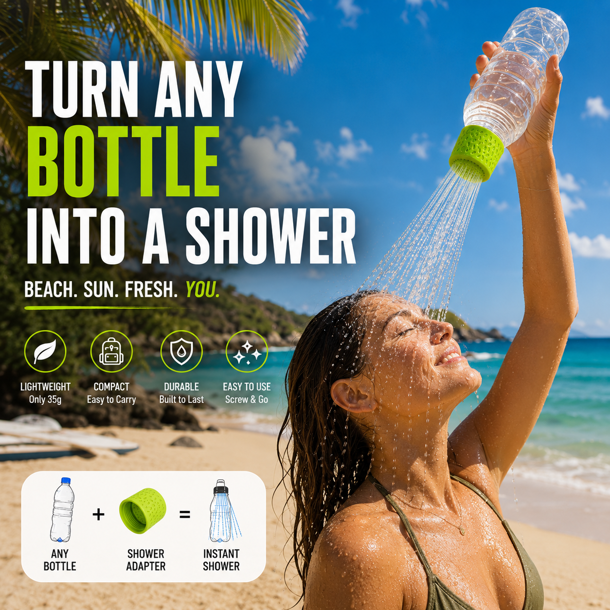 🚿 Vodlans™ Spray Cap - Turn Any Bottle Into a Portable Shower