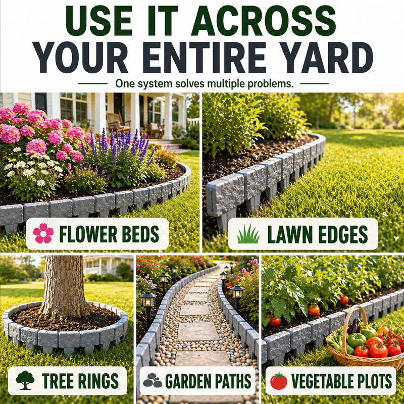 🌿✨Vodlans™ Stone-Look Edging Fence - Garden Edges That Stay Clean🏡♻️
