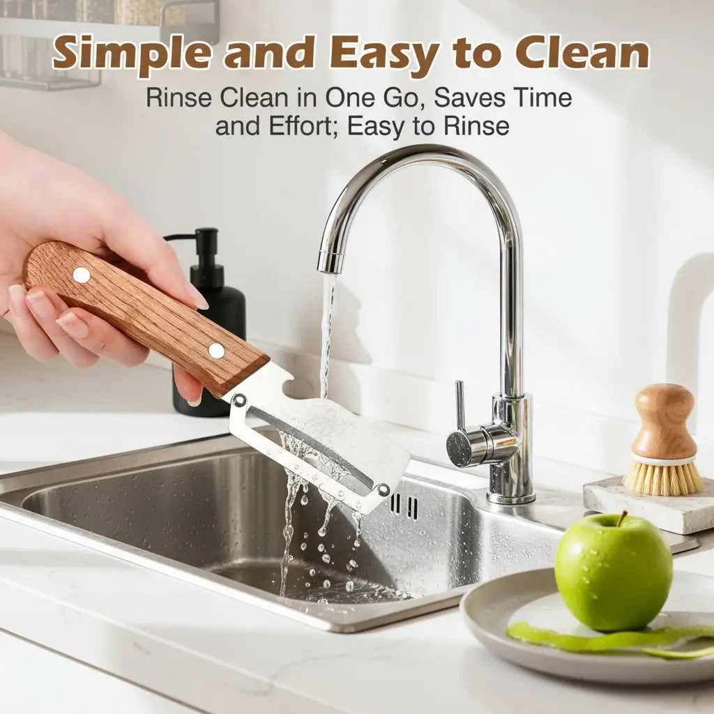 Vodlans™  Wooden-Handled Stainless Steel Shredder and Peeler