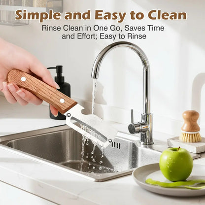 Vodlans™  Wooden-Handled Stainless Steel Shredder and Peeler