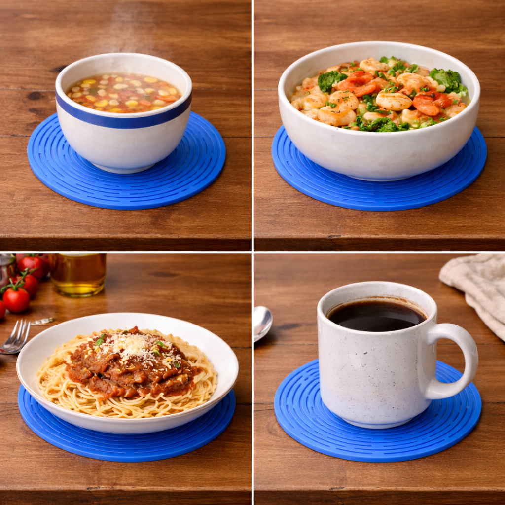 Vodlans™ 2-in-1 Silicone Hot Food Carrier & Heat-Resistant Trivet