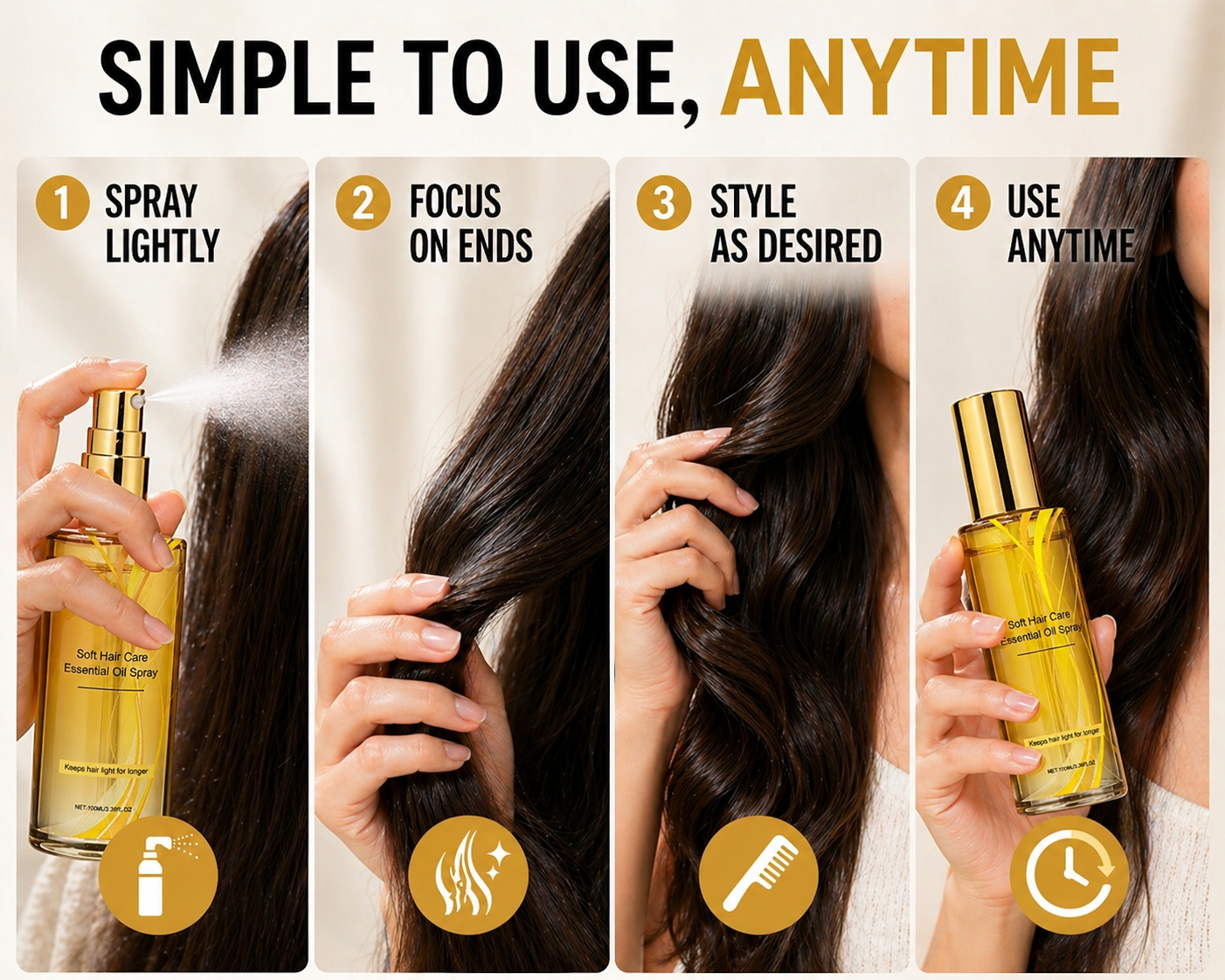 💞Vodlan™ Lightweight Hair Oil Spray – Smooth, Shiny Hair Without Greasy Buildup (OFFER)