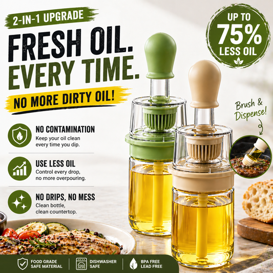 Vodlans™ 2-in-1 Oil Dispenser & Brush — Cook Smarter, Use Less Oil