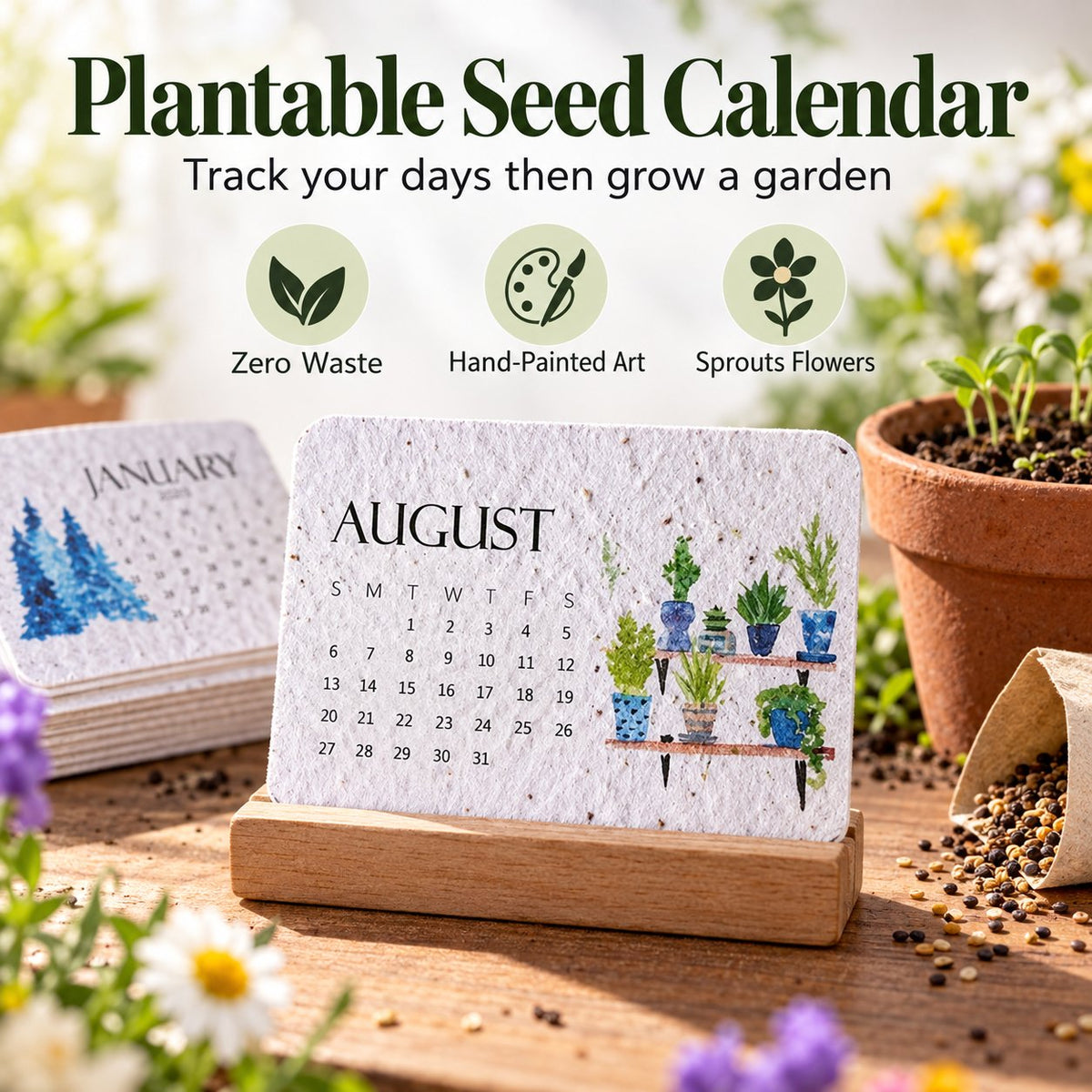 🌱 2027 Plantable Seed Paper Calendar — Use It, Then Grow It
