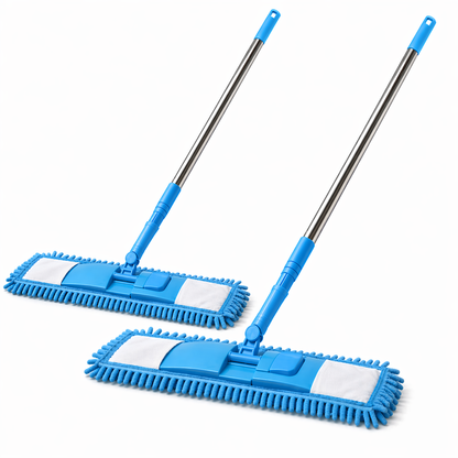 Vodlans™ Detachable Coral Fleece Flat Mop with Stainless Steel Handle