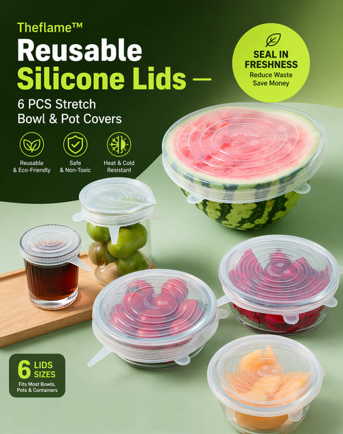 Vodlans™ Reusable Silicone Lids — 6 PCS Stretch Bowl & Pot Covers (Pro Max)
