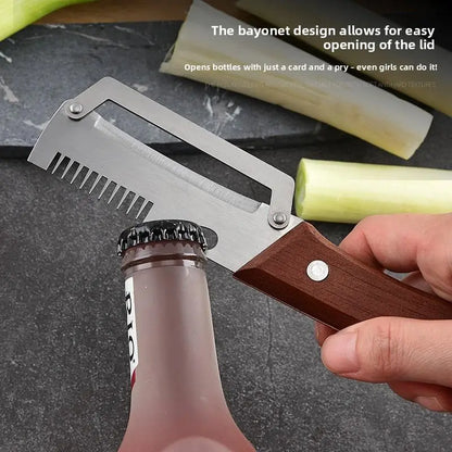 Vodlans™  Wooden-Handled Stainless Steel Shredder and Peeler