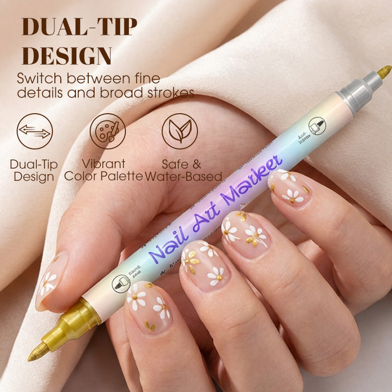 ✨Vodlan™ Dual-Tip Nail Art Marker Pen Set (OFFER)