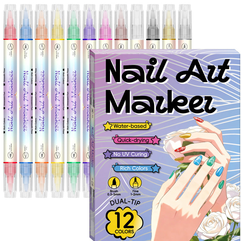 ✨Vodlan™ Dual-Tip Nail Art Marker Pen Set (OFFER)
