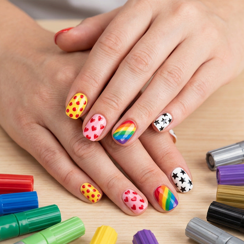 ✨Vodlan™ Dual-Tip Nail Art Marker Pen Set