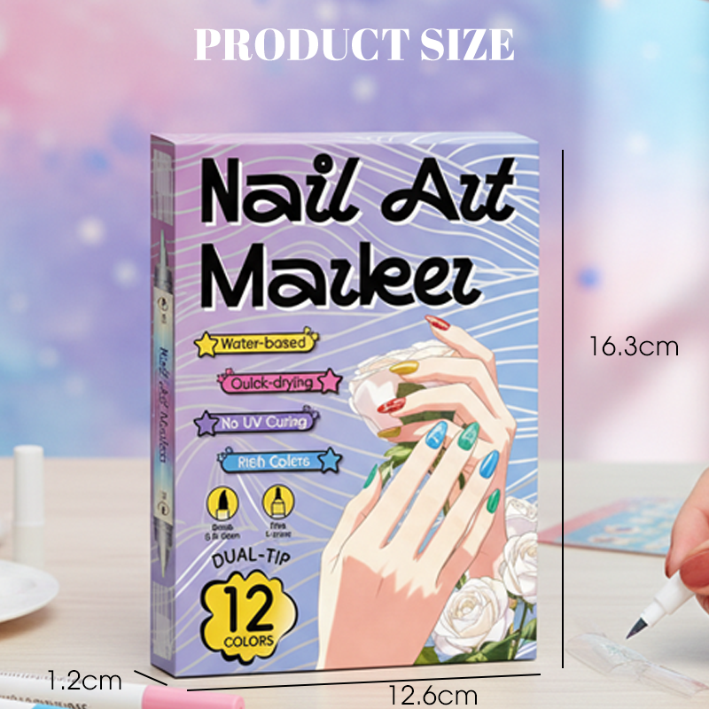 ✨Vodlan™ Dual-Tip Nail Art Marker Pen Set (OFFER)